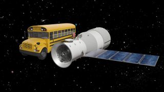 The Chinese space lab, Tiangong-1, is about the size of a bus, and it's currently falling to Earth.