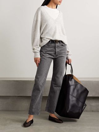 '90s Pinch Waist Cropped High-Rise Straight-Leg Jeans