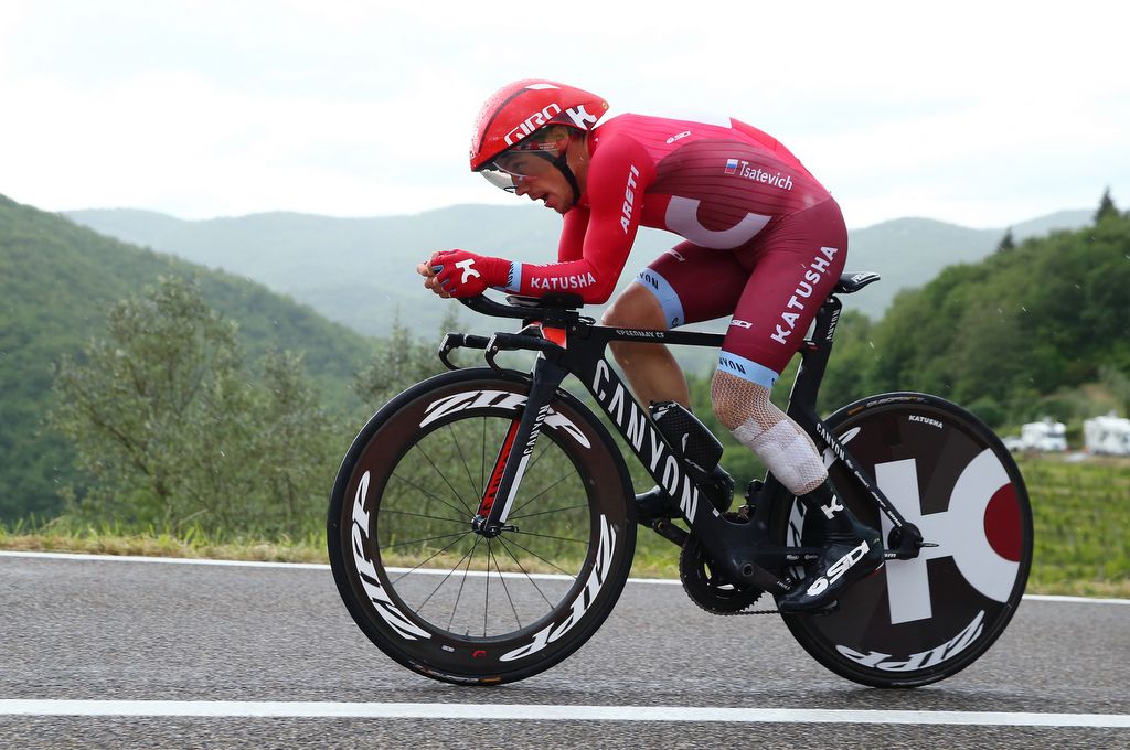 Alexey Tsatevich during the Giro stage 14 time trial