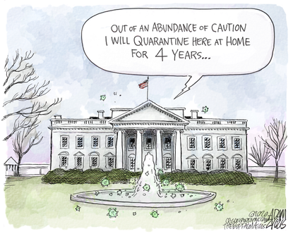 Political Cartoon U.S. Trump White House COVID