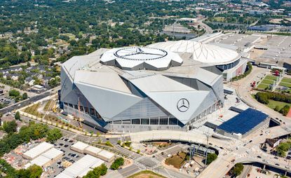 The Mercedes Benz Stadium in Atlanta