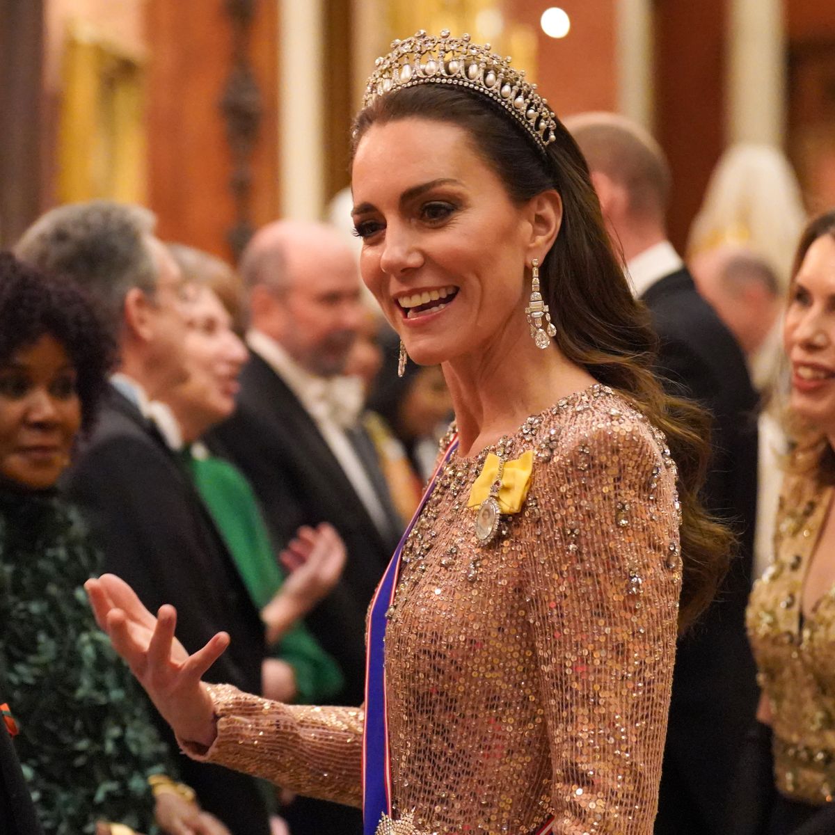 The Princess of Wales attends a diplomatic reception at Buckingham Palace