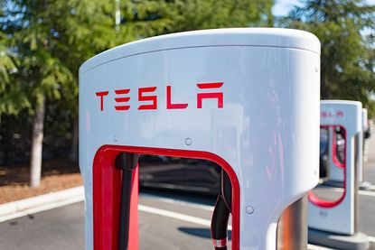 Tesla supercharger. 