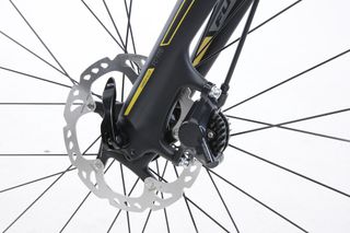 Bike comes with quick release hubs rather than the thru-axles which are becoming prevalent