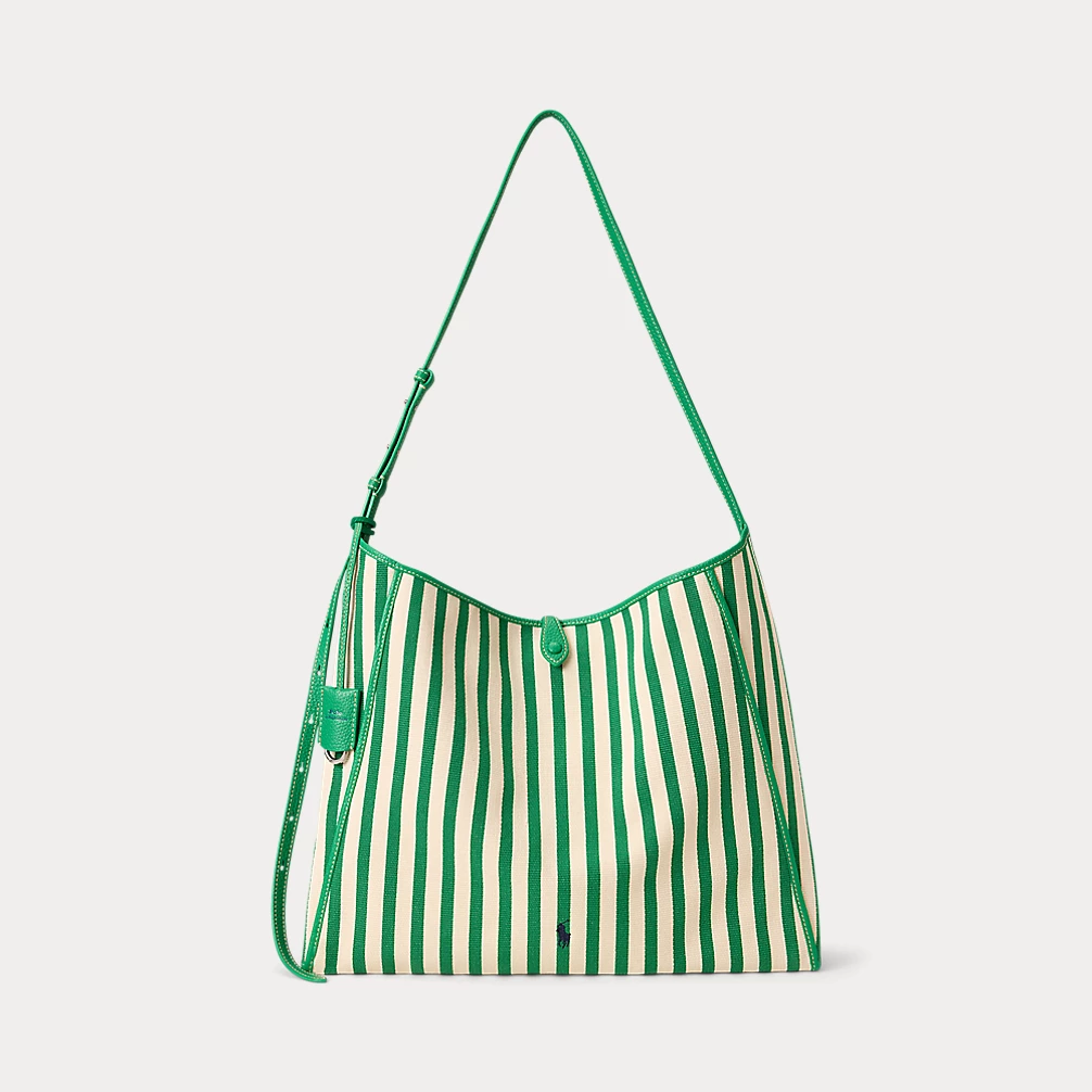 Polo Play Striped Canvas Messenger Bag
