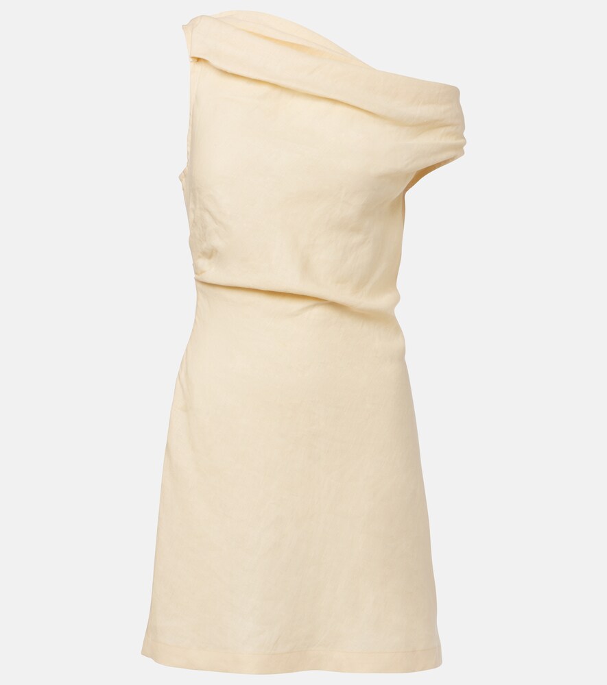 Asymmetric Linen Minidress
