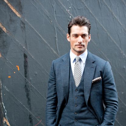 David Gandy in a dark blue suit.