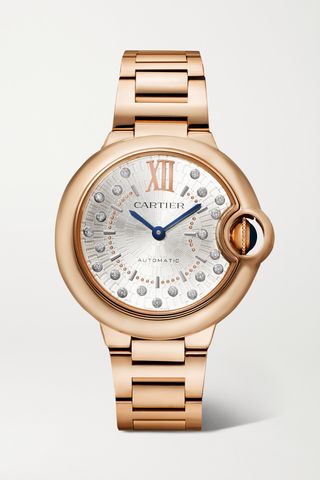 Ballon Bleu De Cartier Automatic 33mm 18-Karat Rose Gold and Diamond Watch