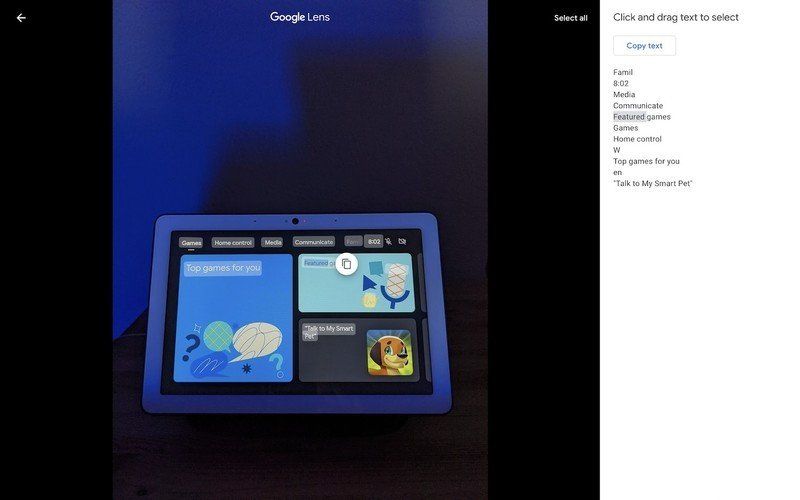 Google Photos Lens Web