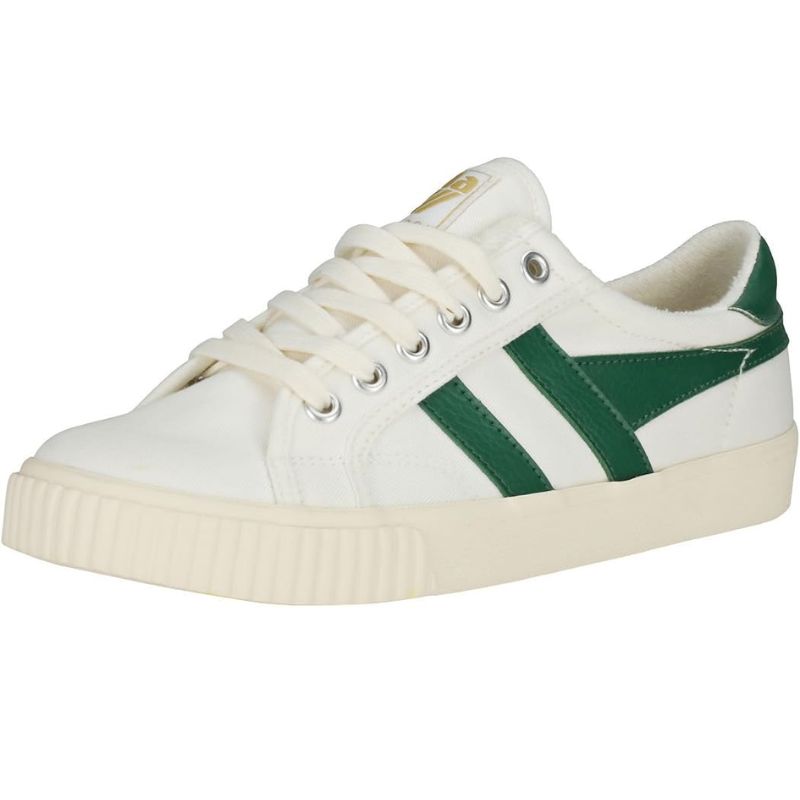 white trainers with green stripes