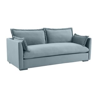 A light blue small sofa