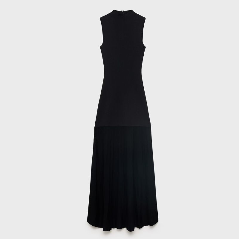 black maxi dress from mango