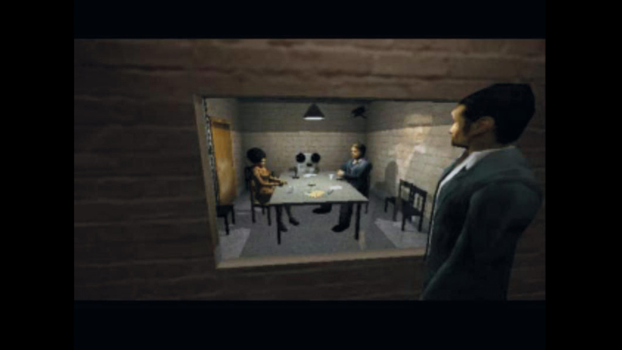 John Tanner watches as Jesse is interrogated at the police station in Driver for PS1, from the PLAY Magazine retrospective