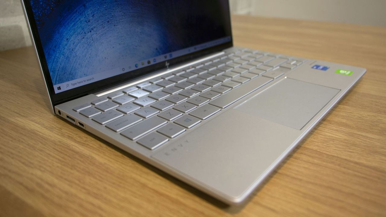 A closeup of the HP Envy 13's keyboard