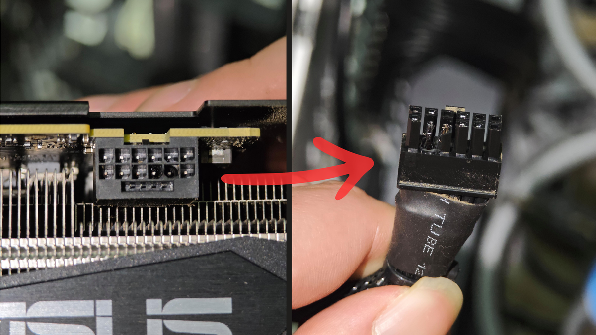 Nvidia's incendiary 12VHPWR connector consumes its latest victim — Chinese RTX 3060 Ti melts down despite modest power draw after ASUS shipped it with the wrong cable