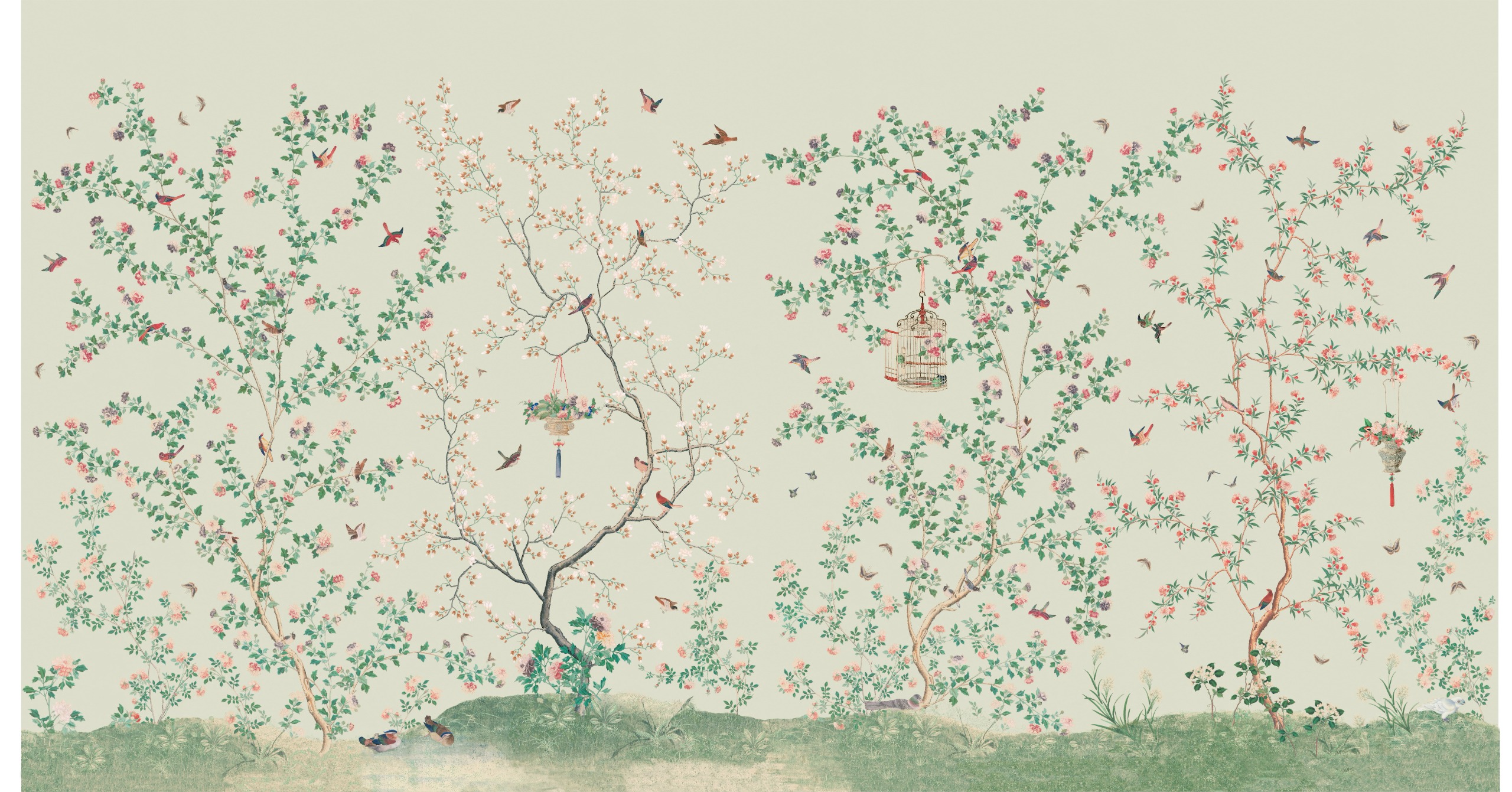 Delicate floral wallpaper