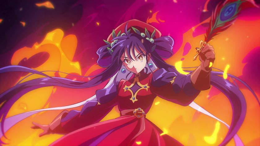 An image shows Dante in the game Hell Maiden standing in front of a wall of flame