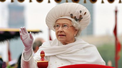 Queen waving to the adoring crowds