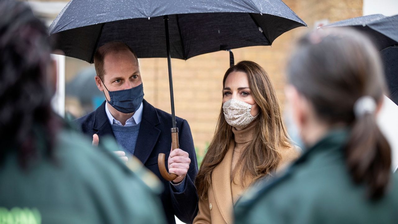 Kate Middleton&#039;s kind gesture, Prince William, Duke of Cambridge and Catherine, Duchess of Cambridge visit Newham ambulance station in East London on March 18, 2021 in London, England