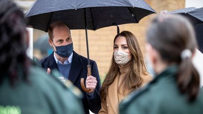 Kate Middleton's kind gesture, Prince William, Duke of Cambridge and Catherine, Duchess of Cambridge visit Newham ambulance station in East London on March 18, 2021 in London, England