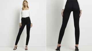 Model wearing River Island Molly sculpt skinny jeans to illustrate the best jeans for women over 60