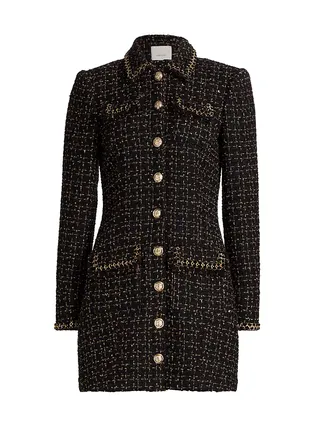 Sasha Tweed Mini Shirtdress