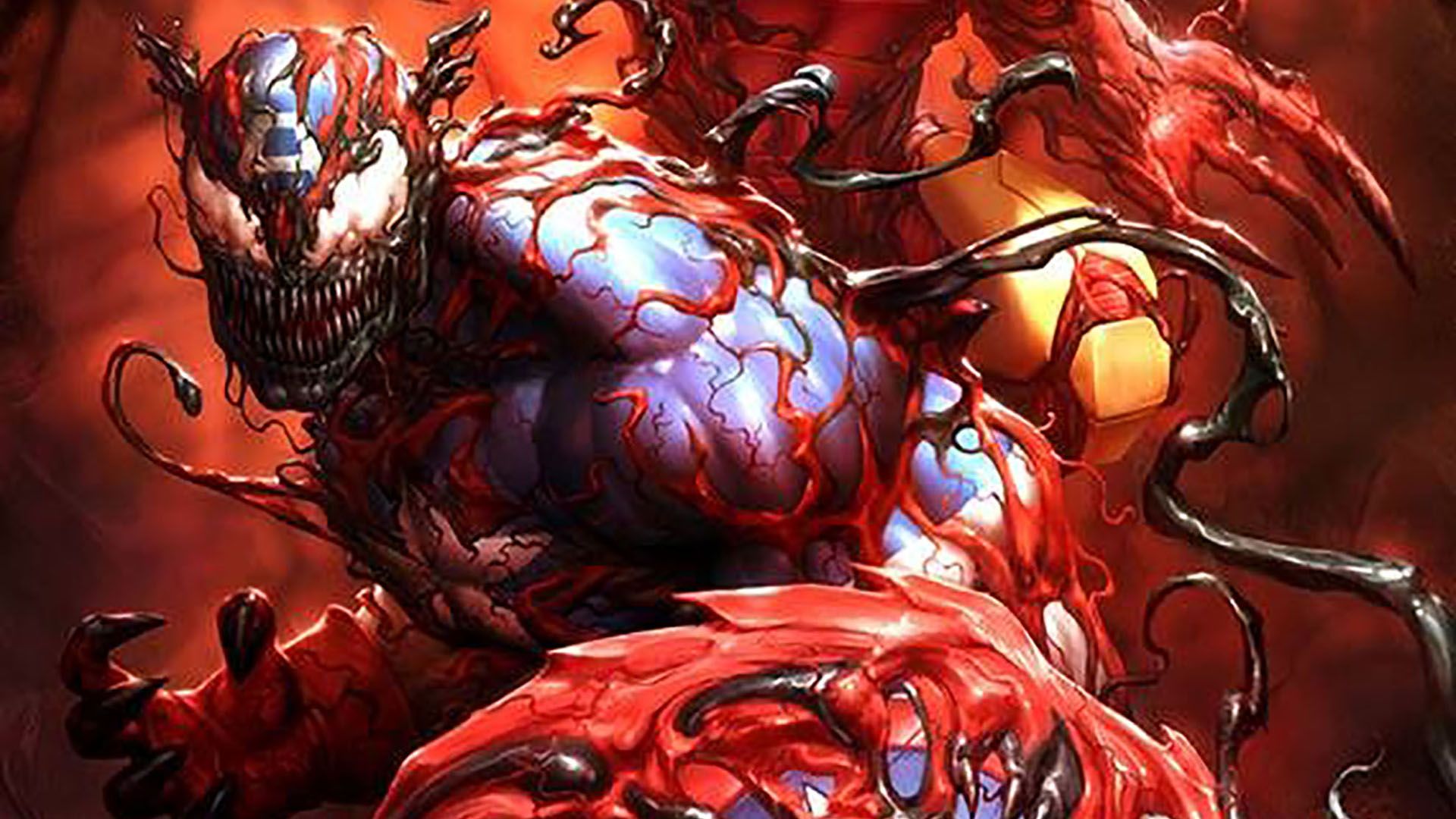 Captain America & Iron Man get carnage-ized in latest Carnage