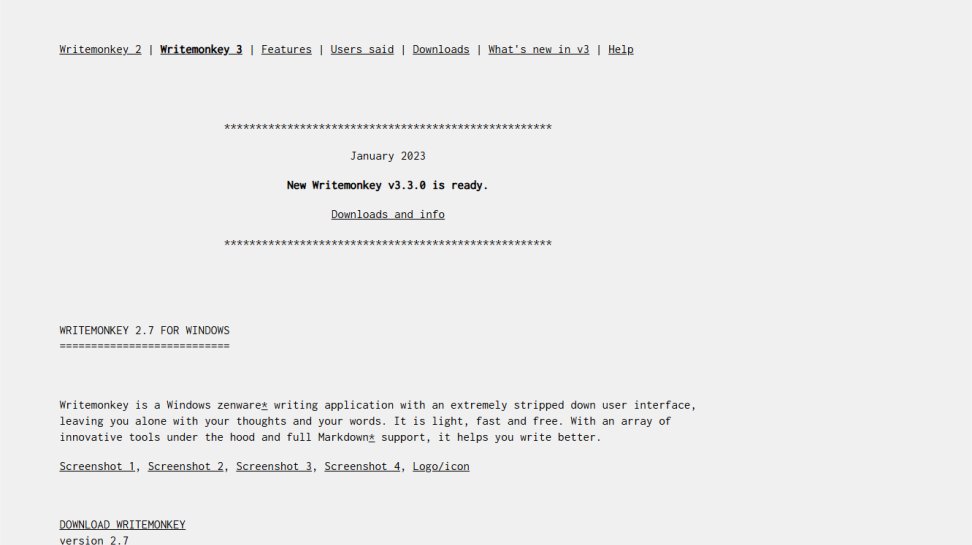 Writemonkey website screenshot (June 2025).