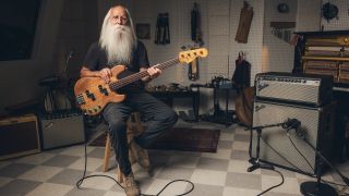 Session bassist Lee Sklar pictured with his Fender Lee Sklar Precision Bass
