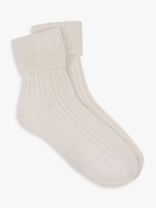 Totes Wool and Cashmere Blend Ribbed Ankle Socks