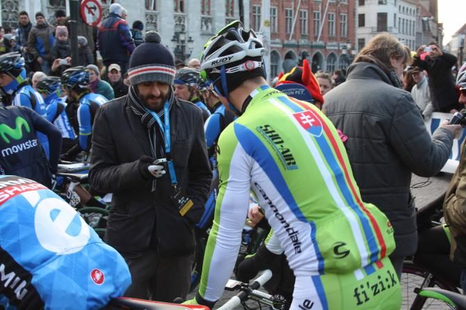 Peter Sagan (Cannondale) was the centre of attention in Bruges.