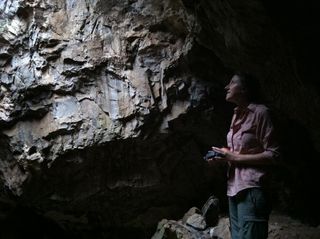 Scientist in Rising Star Cave in South Africa's Cradle of Humankind