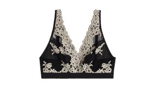 black and white Intimissimi Pretty Flowers Triangle Bra In Lace, one of w&h's best bralettes picks