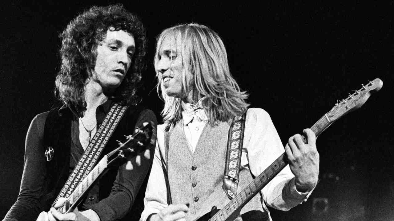 Tom Petty & The Heartbreakers’ Mike Campbell and Tom Petty performing onstage in 1977