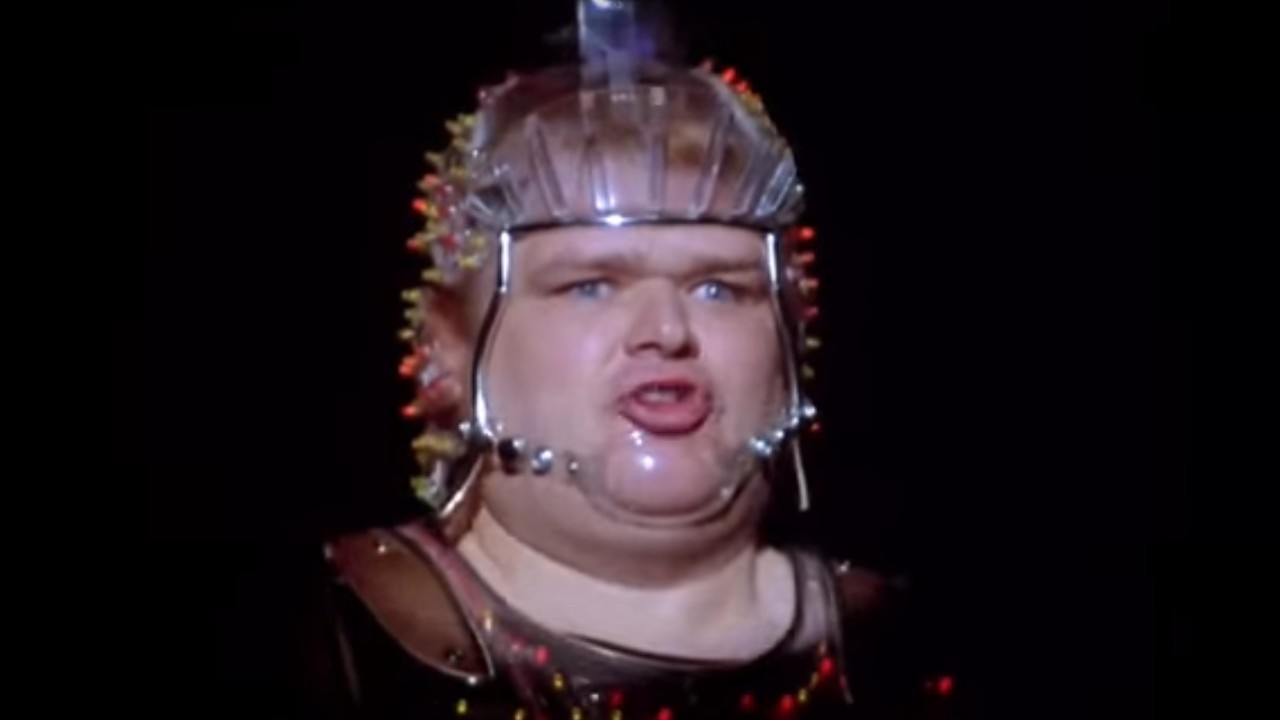 Erland Van Lidth singing opera in The Running Man