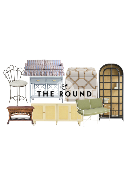 Stylish sunroom furniture, spanning seating, coffee tables, storage, and more, pictured against a white background