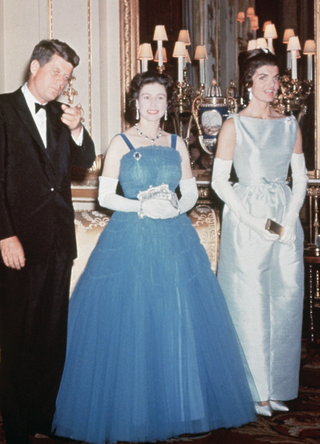 President John F. Kennedy and First Lady Jackie Kennedy pay a visit to the royal family in England. (L-R): John F. Kennedy; Queen Elizabeth II; Jackie Kennedy, and Prince Philip