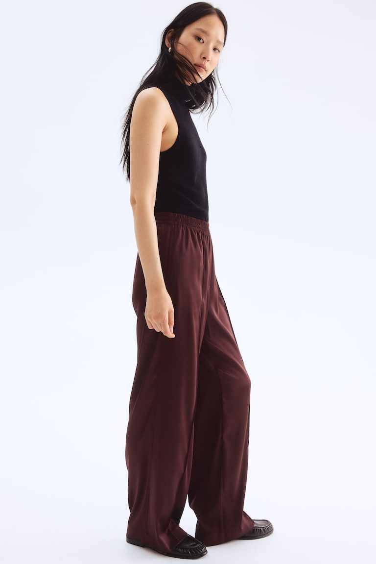 Wide Crease-Detail Pants