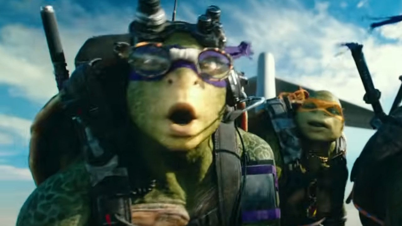 Donatello looking shocked in Teenage Mutant Ninja Turtles: Out of the Shadows