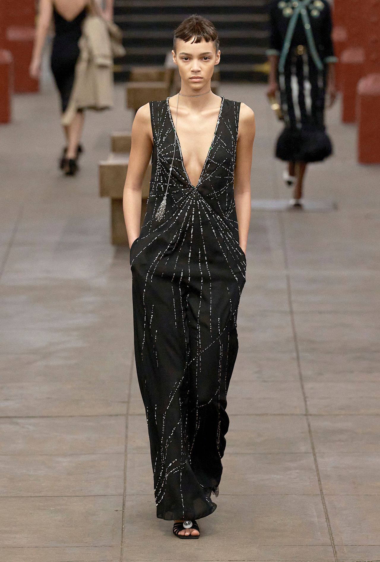 models walk the subway runway for the chanel metiers d'art 2026 show in new york city