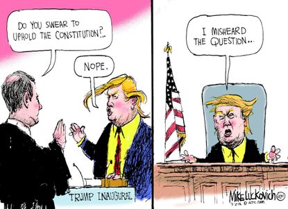 Political Cartoon U.S. President Trump