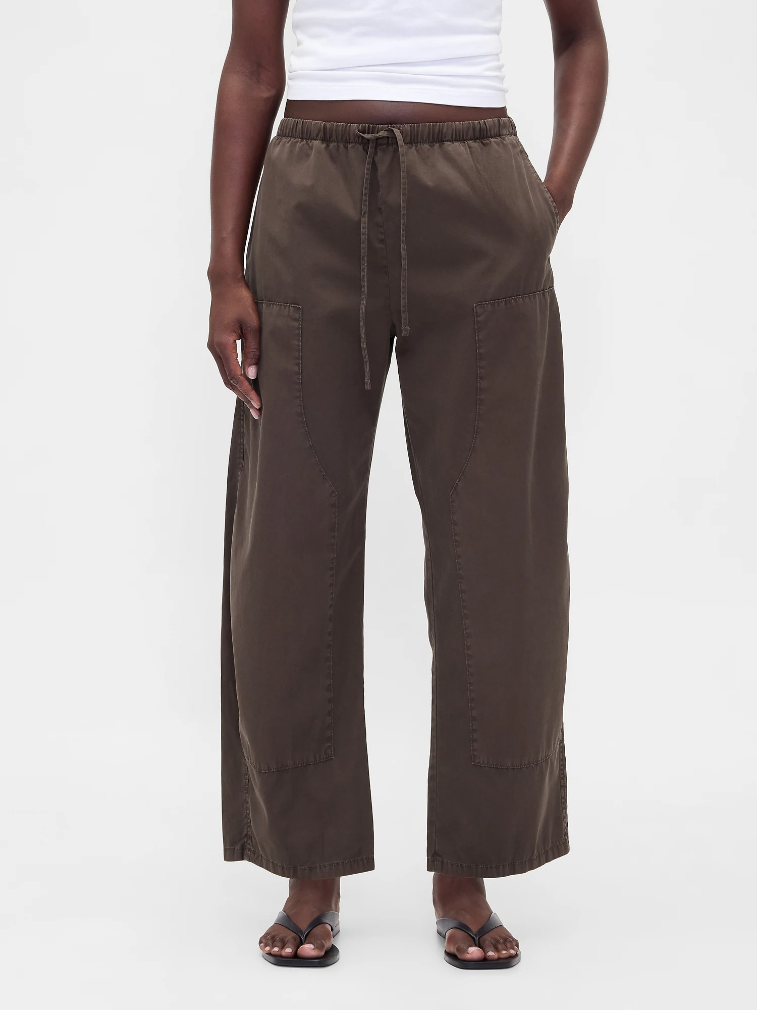 gap, Poplin Easy Double-Knee Barrel Pants