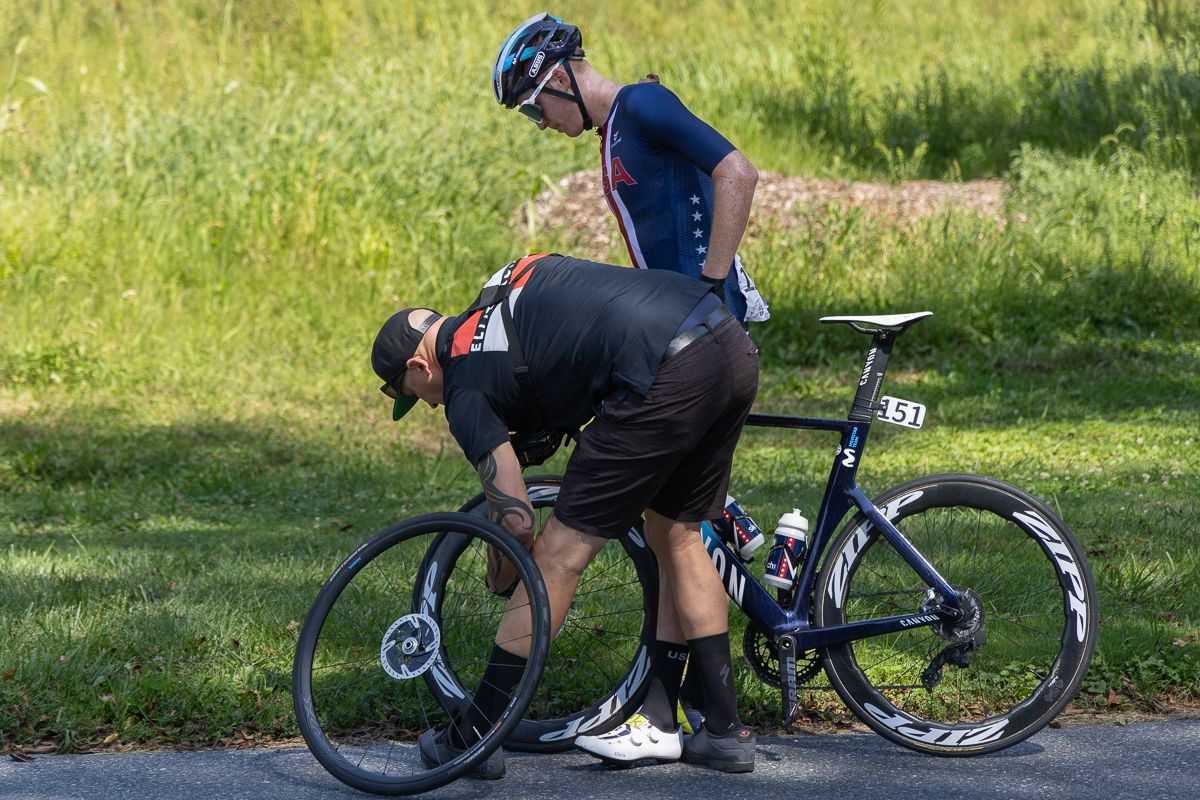 An untimely flat dropped Mateo Jorgenson out of the lead group leaving him in one of the chases.