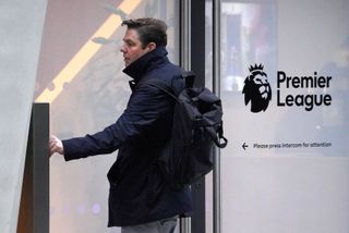 Richard Masters arrives at the Premier League's offices in London on Monday