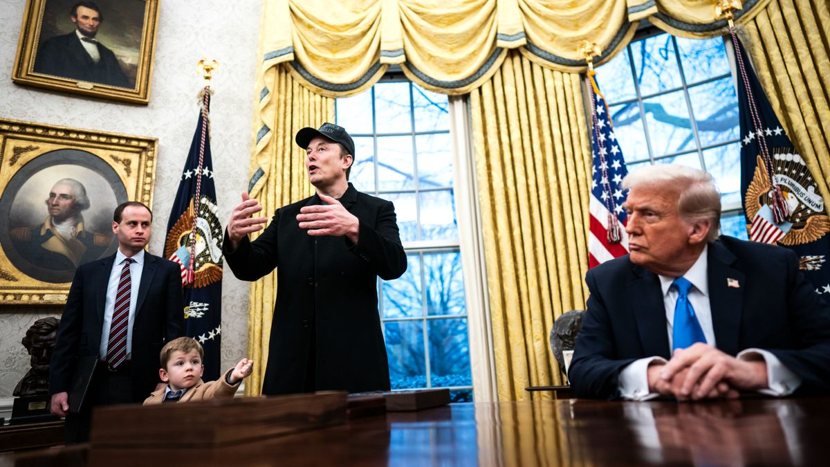 Elon Musk defends DOGE effort from Oval Office