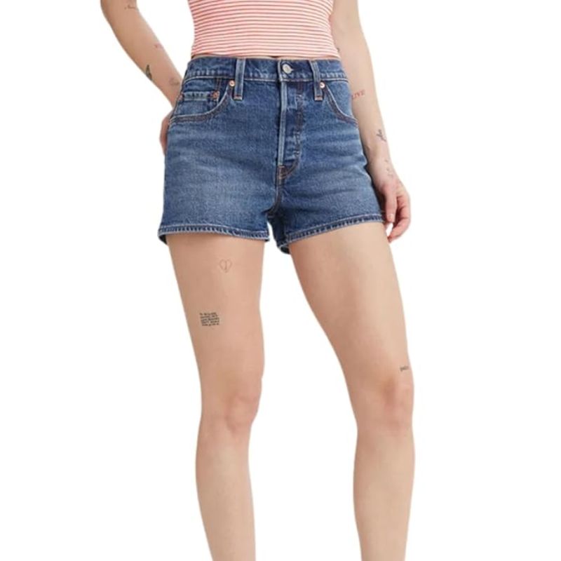 Levi's shorts on model 