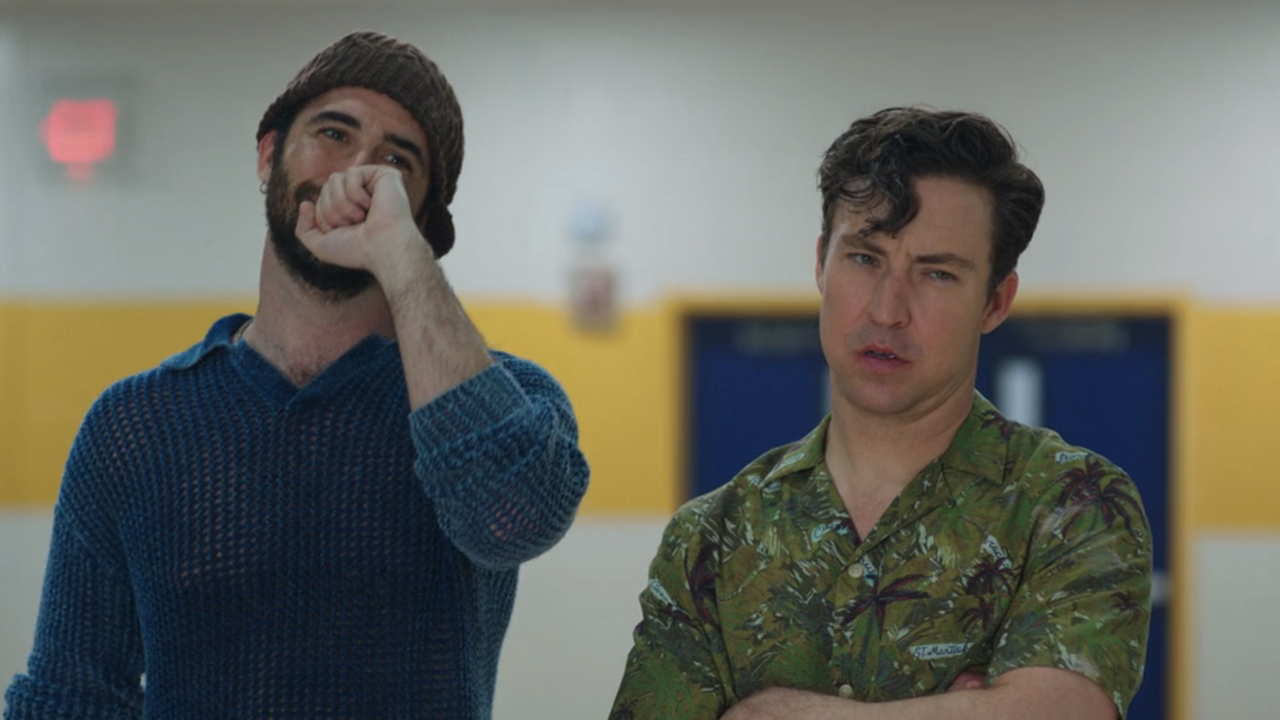 Malcolm laughing and Evan looking mad in English Teacher&#039;s testing episode.