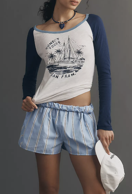 Anthropologie, Pilcro Heritage Ringer Long-Sleeve T-Shirt