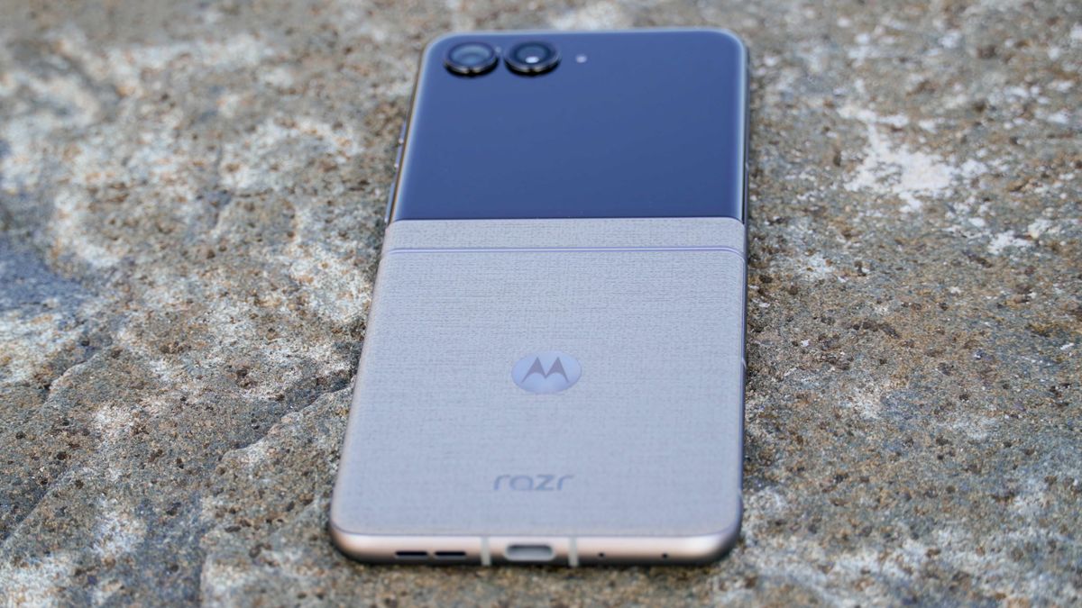 The Motorola Razr 2026 in the Pantone Hematite colorway.