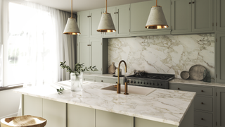 Kitchen with marble design